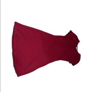 Red and black striped dress